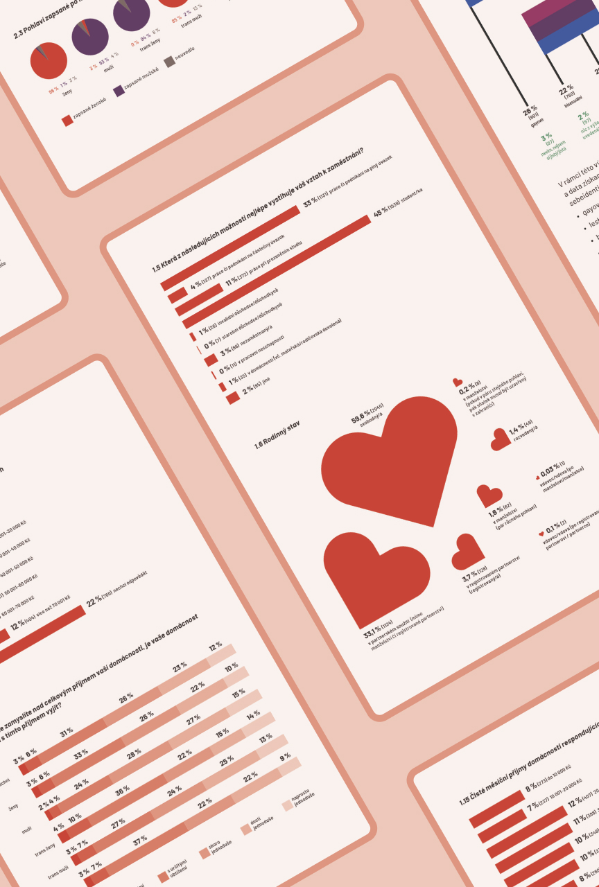 Visualisations for LGBTQ study on the topic of relationships from chapter about the participants of the study